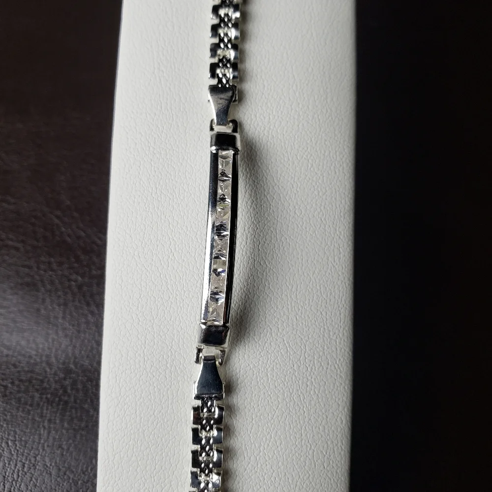 925 fine silver girl‎ bracelet with zircon stones - Picture 8 of 14